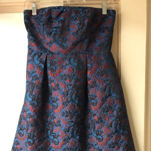 Anthropologie - strapless embroidered formal dress - gently used, size 2